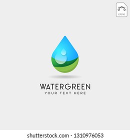drop water or green water logo template vector illustration