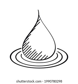 drop water hand drawn icon