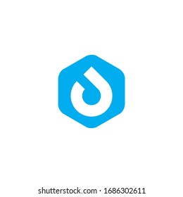 drop water hexagon logo template vector eps