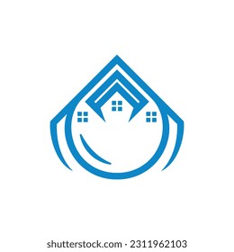 Drop Water home logo design template, Creative and unique logo design.