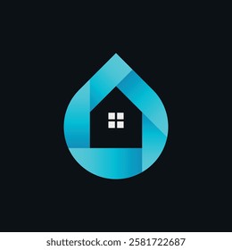 Drop Water House Logo Vector