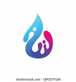 drop of water icon, aqua vector logo