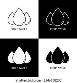 Drop Water Icon Cartoon. Liquid Symbol Vector Logo