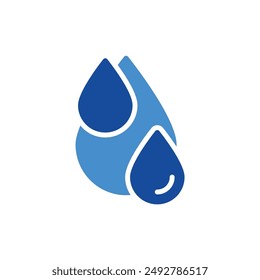 drop water icon color or logo illustration glyph color blue style