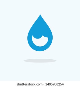 Drop Water Icon Logo isolated on blue