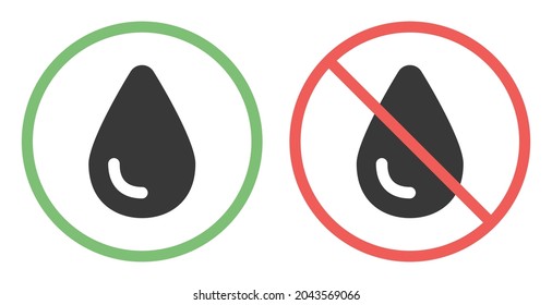 Icono de agua en el símbolo de círculo. No se permite ningún signo líquido.