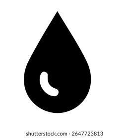 Ilustración vectorial de la silueta del icono del agua de la gota aislada en blanco