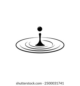 Icono de agua de la gota Splash Vector de agua negro