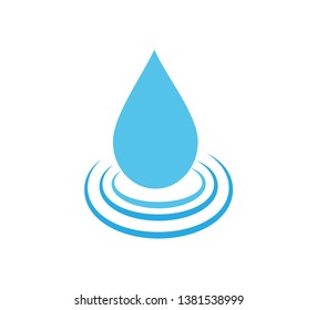 Drop Water Icon Vector Logo Template Flat Style