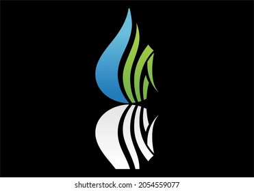
Drop water icon vector logo template flat style