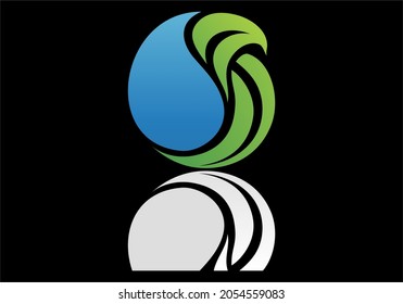 
Drop water icon vector logo template flat style