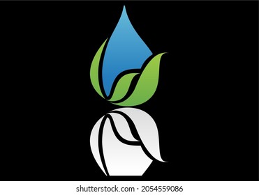 
Drop water icon vector logo template flat style