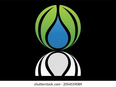 
Drop water icon vector logo template flat style