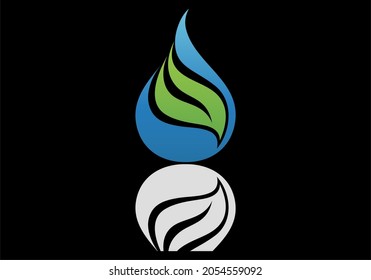 
Drop water icon vector logo template flat style