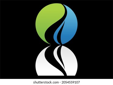 
Estilo plano del logotipo del icono de agua de gota