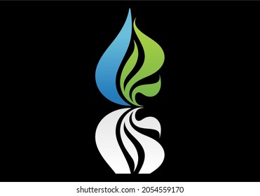 
Estilo plano del logotipo del icono de agua de gota