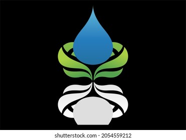 
Drop water icon vector logo template flat style
