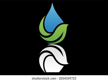 
Drop water icon vector logo template flat style