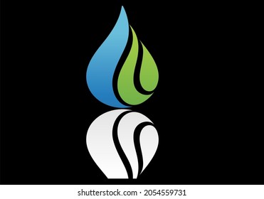 
Drop water icon vector logo template flat style