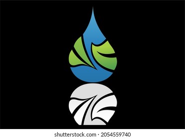 
Drop water icon vector logo template flat style