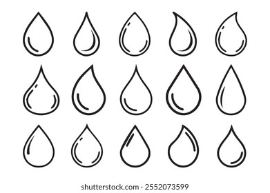 Ícone de água gota vetor logotipo modelo estilo plano
