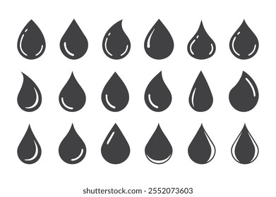 Gota de agua icono de Vector logo Plantilla estilo plano
