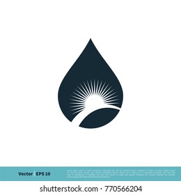 Drop Water Icon Vector Logo Template Illustration Design. Vector EPS 10.