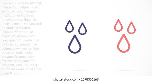 Drop Water Icon vector  Splash Water  Rain Logo Template illustration Blood drops line Drop Water Icon vector  outline Drop Water Icon vector  sign, linear style pictogram isolated on white 