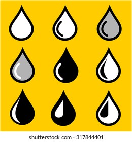 Drop water icons set