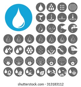 Drop Water icons set. Illustration EPS10