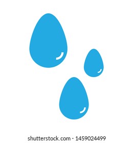 Drop Water Icons Vector Isolated on blue background