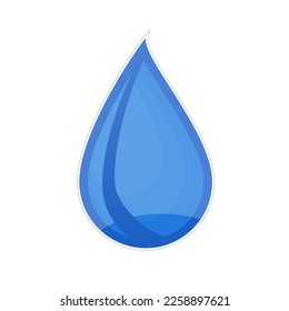 A drop of water is an illustration. On a white background for logo and design.