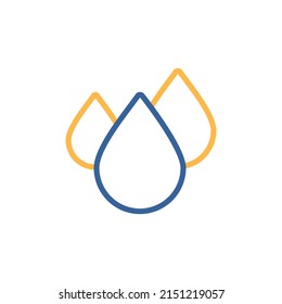 Wassertropfen einzeln auf Vektorsymbol. Meteorologie-Zeichen. Graph-Symbol für Reise-, Tourismus- und Wetterwebsite und Apps-Design, Logo, App, UI
