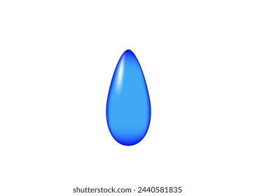 A drop of water is large and beautifully gradient on a white background