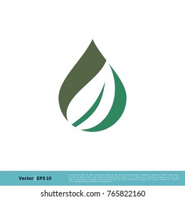 Drop Water and Leaf Icon Vector Logo Template Illustration Design. Vector EPS 10.