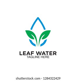 drop water and leaf logo, clip art vector