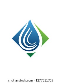 Drop Water Leaf Logo Template