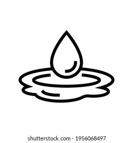 drop water line icon vector. drop water sign. isolated contour symbol black illustration