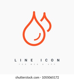 drop water line vector icon