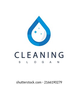 Drop Water Logo, Cleaning Concept Icon