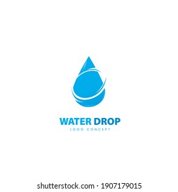 Drop Water Logo Design Template Flat Style Vector