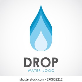Drop water logo element design vector blue business abstract illustration shape icon symbol template
