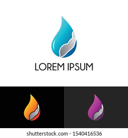 drop of water logo icon design vector