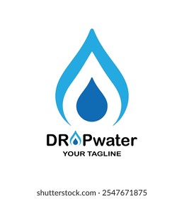 Gota de agua Logo e icono de Vector Plantilla