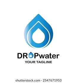 Gota de agua Logo e icono de Vector Plantilla
