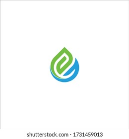 EG drop water logo initial letter design template vector