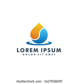 Drop water logo template design vector