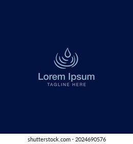 drop water logo vector design. mature water logo business template on dark bac background