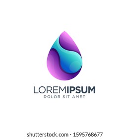 Drop Water Logo vector illustration, colorful logo