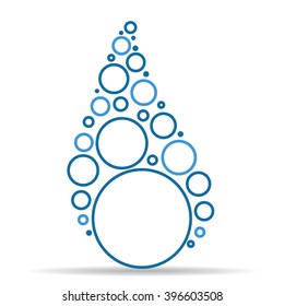 Drop of water made from circles